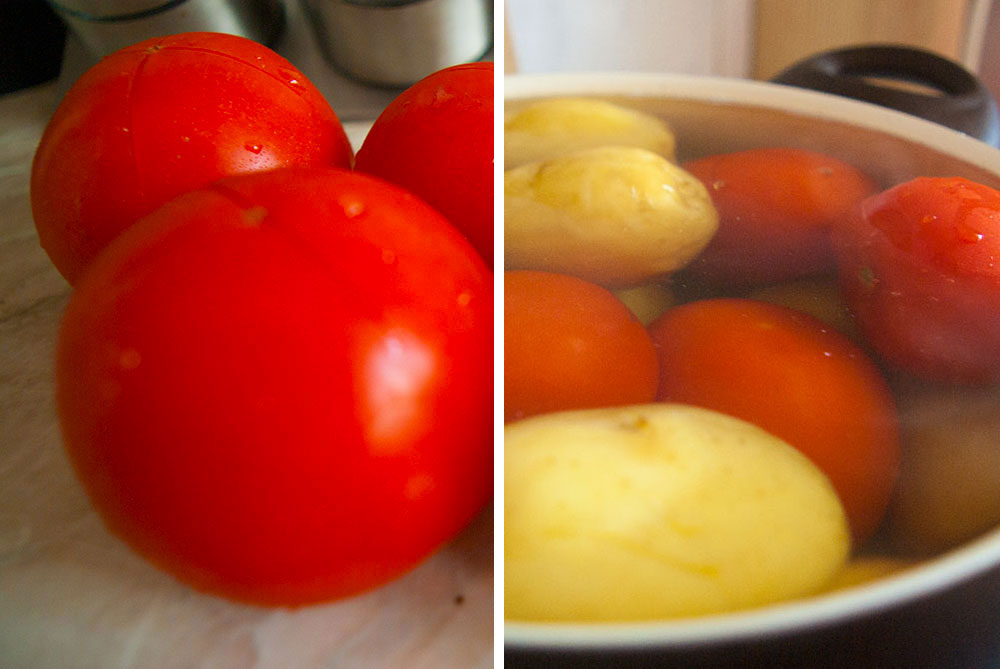 Запеченный картофель с курицей и помидорами. Пошаговый рецепт с фото