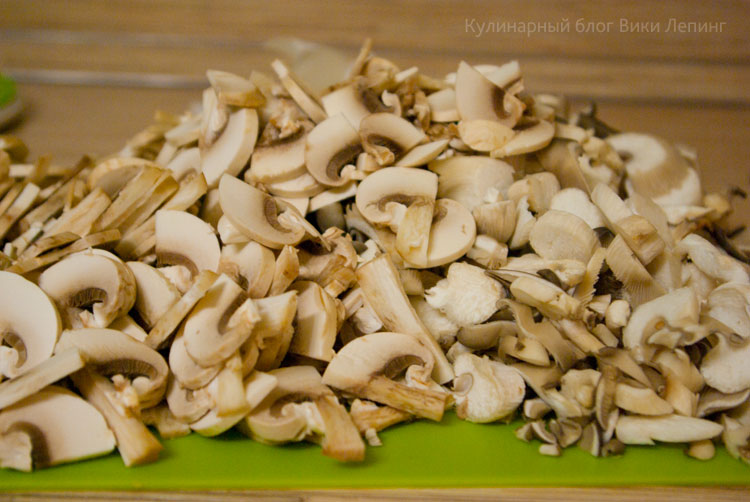 лазанья с грибами и шпинатом