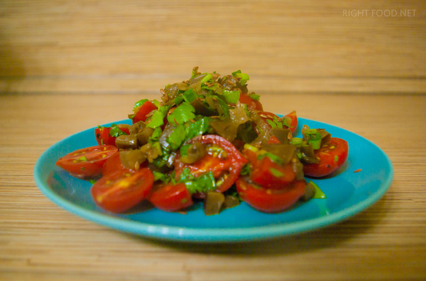 Диетический салат с баклажанами и помидорами Черри. Пошаговый рецепт с фото. Кулинарный блог Вики Лепинг