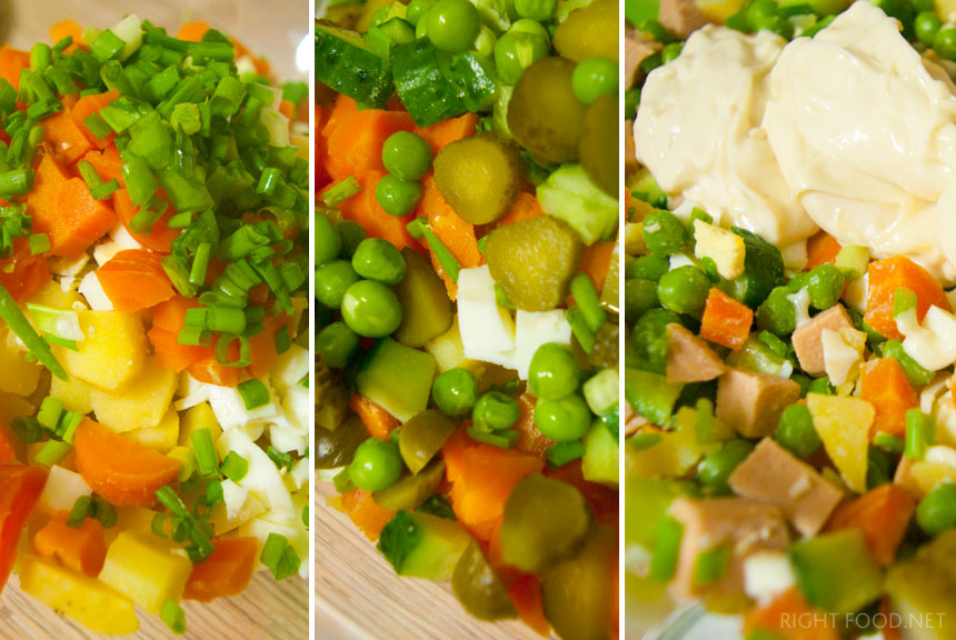 Классический салат Оливье: рецепт на Новый Год пошаговый с фото. Кулинарный блог Вики Лепинг