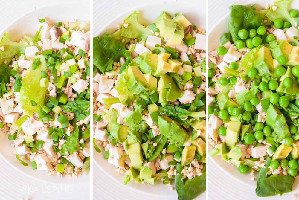 Сыроедческий салат с зеленой гречкой: рецепт сытного блюда